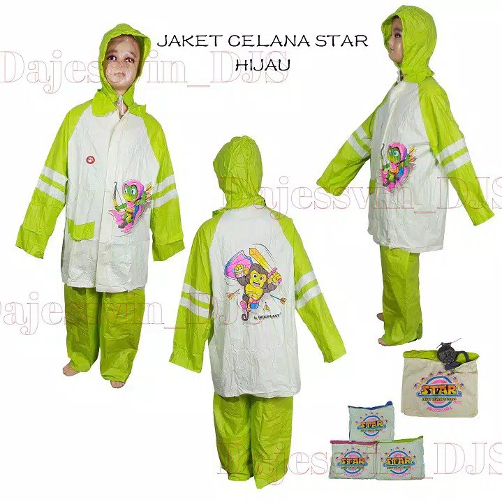 Jas Hujan Jaket Celana Anak Remaja - Mantel Hujan Setelan Anak Remaja ABG Tanggung STAR Indoplast