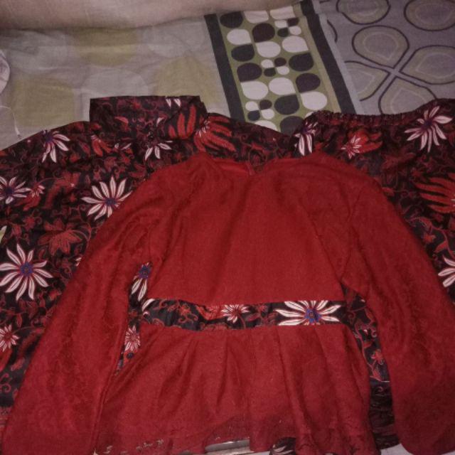 Oz Couple Annisa Couple Gamis Brukat Batik Cp Annisha