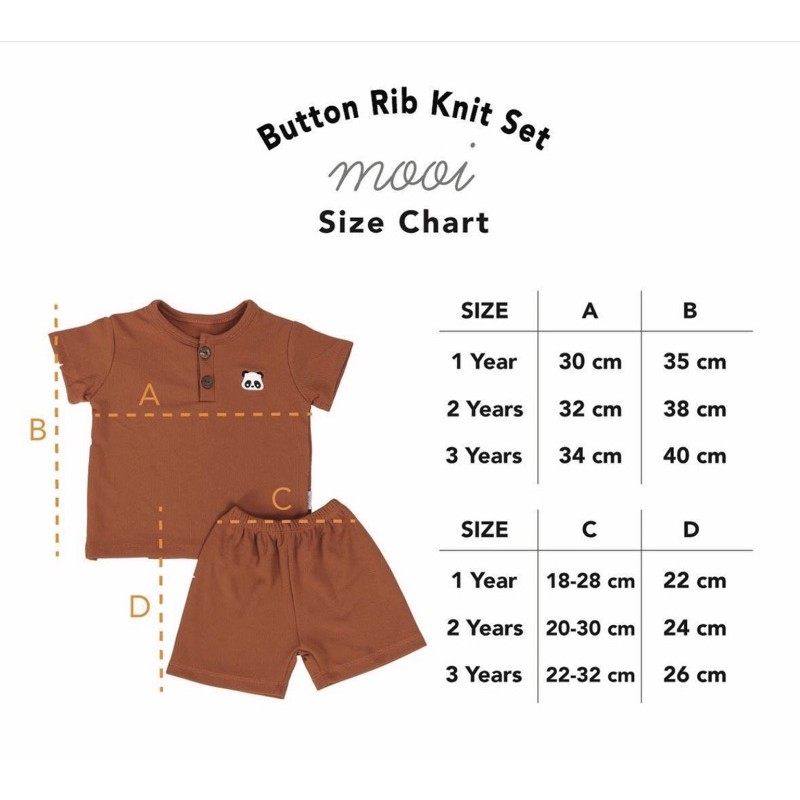 Mooi BUTTON RIB KNIT SET PENDEK / Baju Setelan Pendek