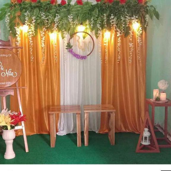 Big Sale.. kain 2,5 meter sudah dijahit buat lubang tiang kain dekorasi,kain dekor,kain backdrop,kai