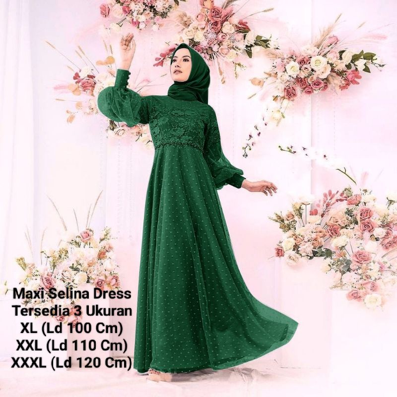 COD☑️Pakaian Gamis Terbaru/Maxi Selina Dress (3SIZE)/Gamis Tutu Tille Dot/Inah Dress Brokat Tile Dot/Pakaian Muslim tille Dot/Pakaian Pesta/Good Quality