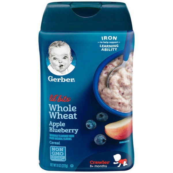 gerber lil bits whole wheat apple blueberry cereal