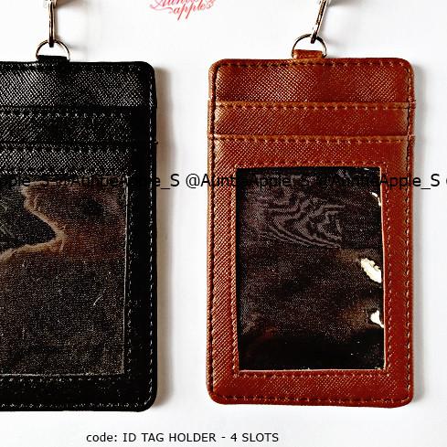 

➥ ID TAG HOLDER 4 KARTU/NAME TAG/ID CARD HOLDER LEATHER/TEMPAT ID CARD - Hitam ✲