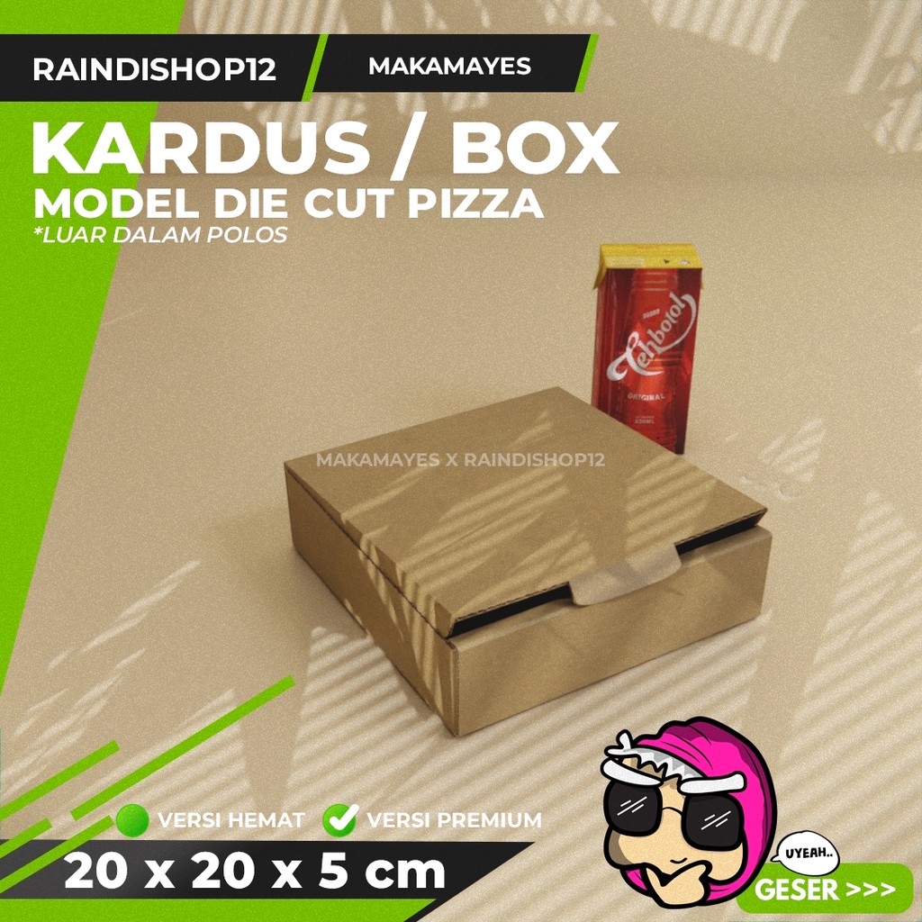 

(MIN 10 PCS) BOX 20 X 20 X 5 CM KARDUS DIE CUT PIZZA KEMASAN PACKAGING KADO