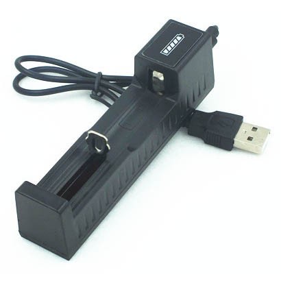 Charger Baterai Via USB Universal Full Self Stop 18650 26550 1 Slot