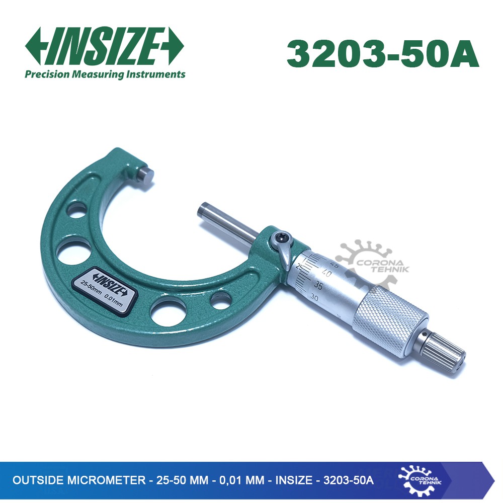 Insize - 3203-50A - Outside Micrometer - 25-50 mm - 0,01 mm