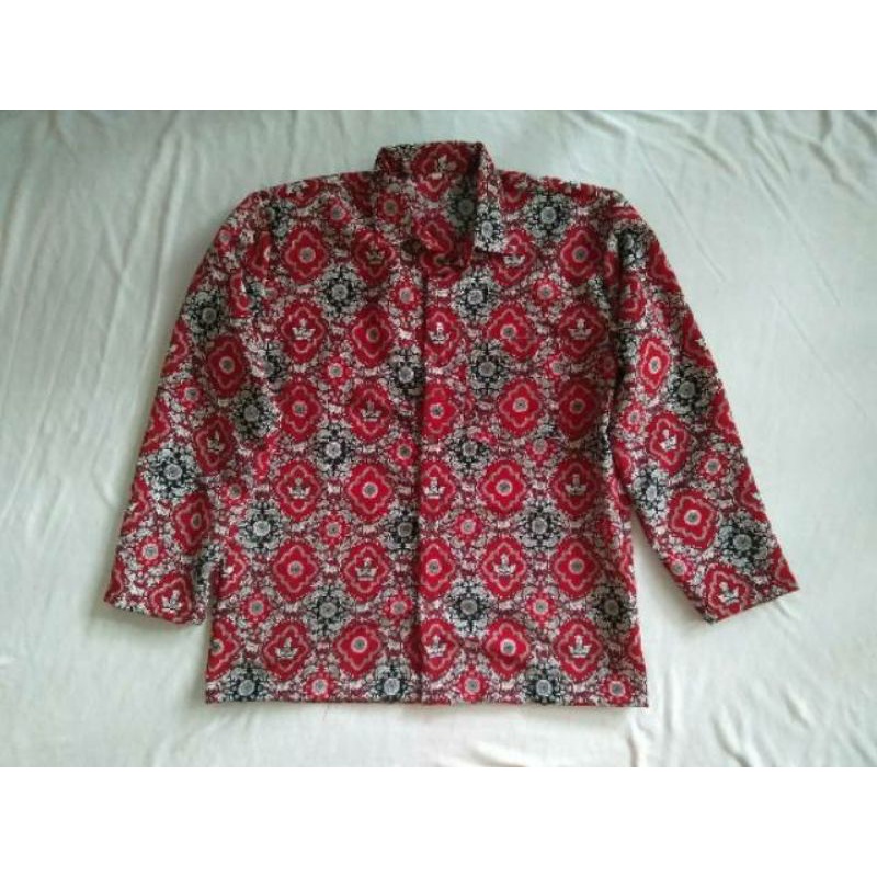 Batik  SMA/SMP Motif Tunas Harapan Merah