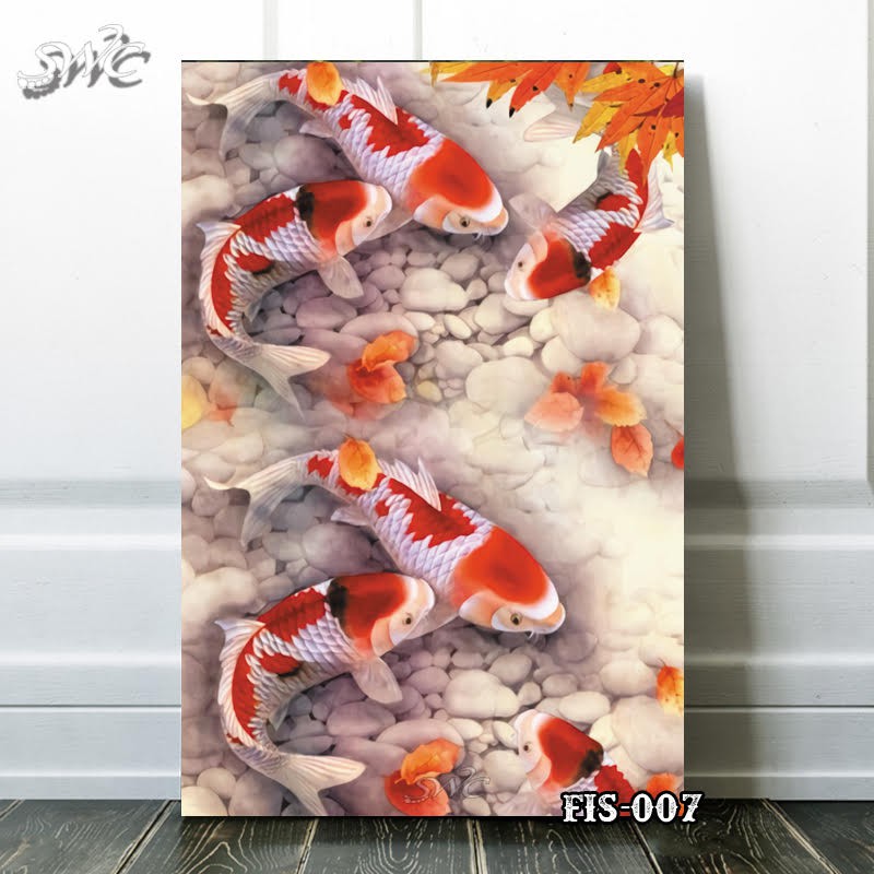 HIASAN DINDING POSTER KAYU QUOTES IKAN KOI WALL DECOR