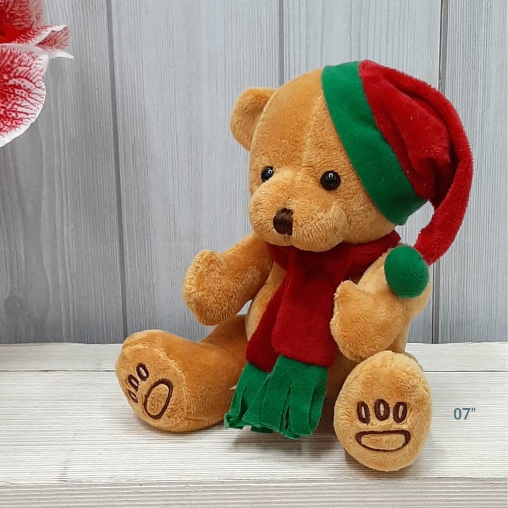 Boneka Bear Natal Jointed 20cm/07&quot;/boneka christmas/boneka beruang natal/Aksesoris Natal