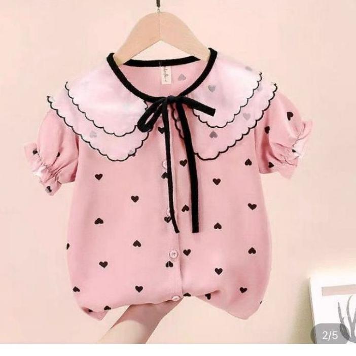 Baru Atasan anak perempuan import 5tahun - 10 th kemeja  import blouse  cewek baju impor polkadot an