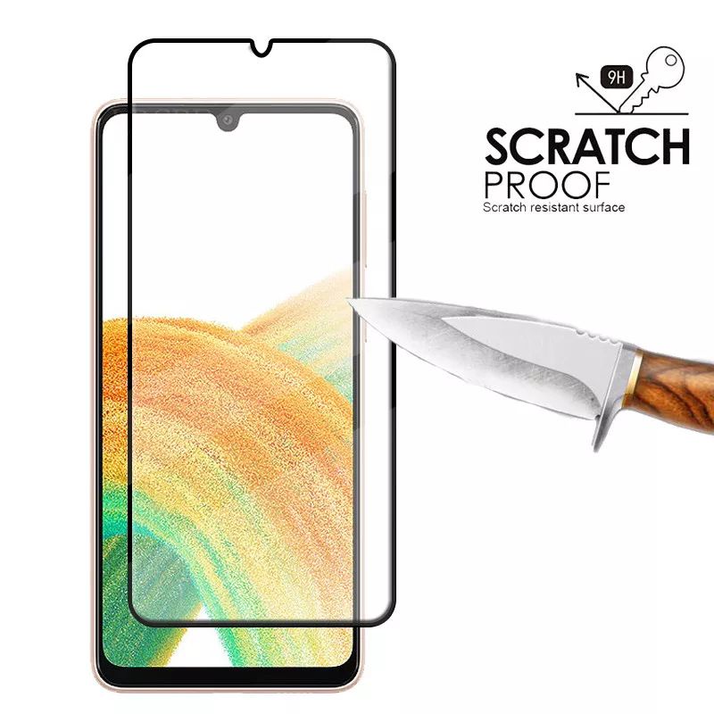 SAMSUNG GALAXY A33 5G TEMPERED GLASS FULL COVER 9H ANTI GORES KACA TEMPERED GLASS BEST QUALITY