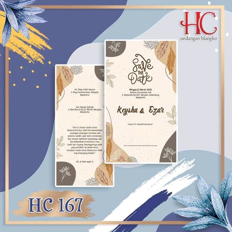 undangan pernikahan unik dan murah blangko HC 167