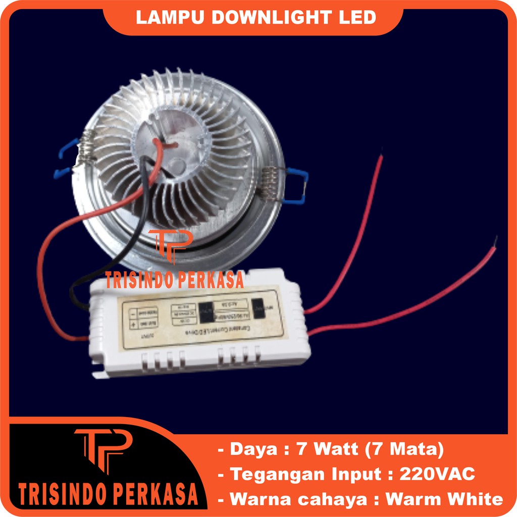 Lampu Downlight LED Spot sorot 7W 7 w watt mata 7watt Kuning WarmWhite