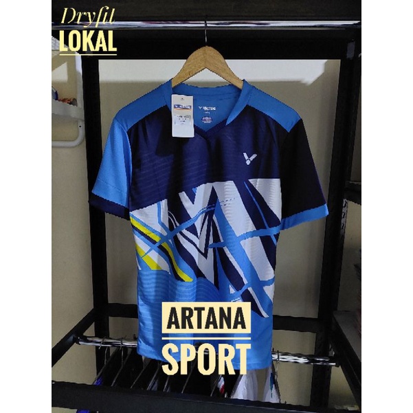 Jersey Badminton Victor V138 Baju Kaos Lokal