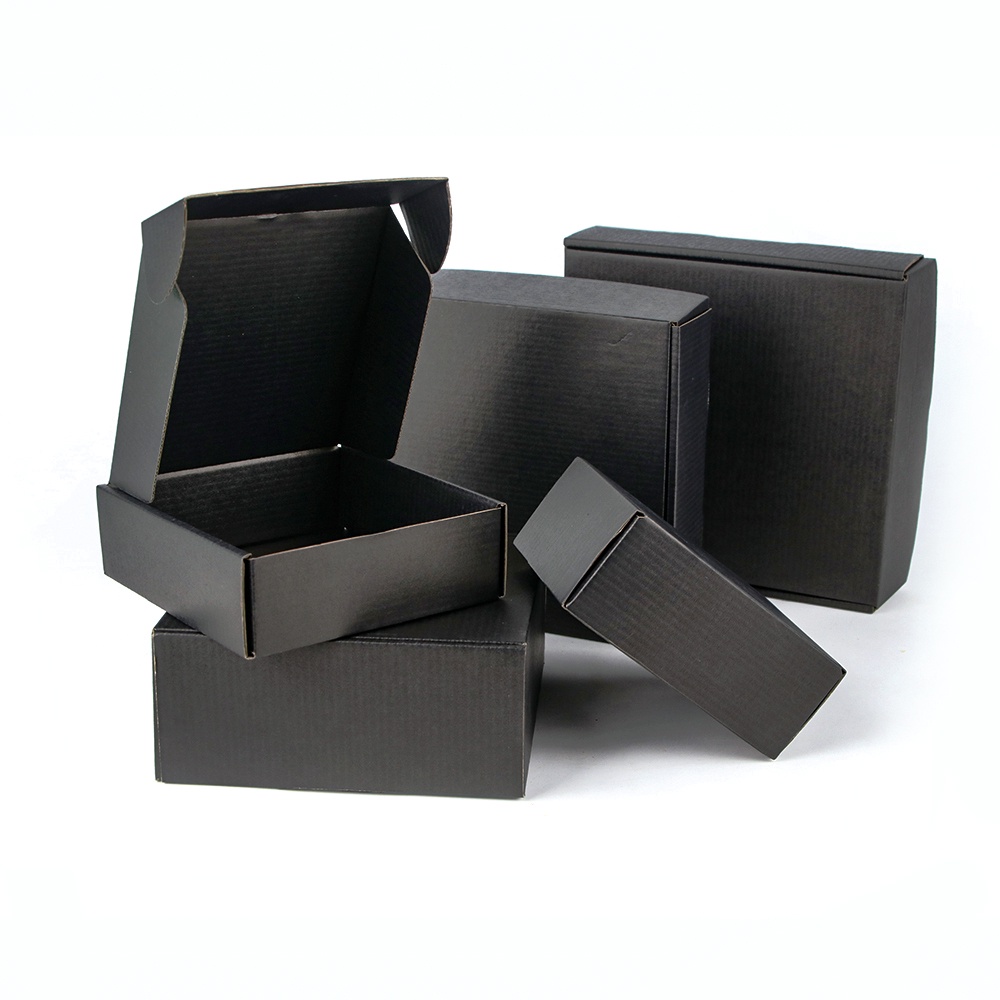 

5pcs / 10pcs / black gift box clothing transportation corrugated packaging small carton support cust