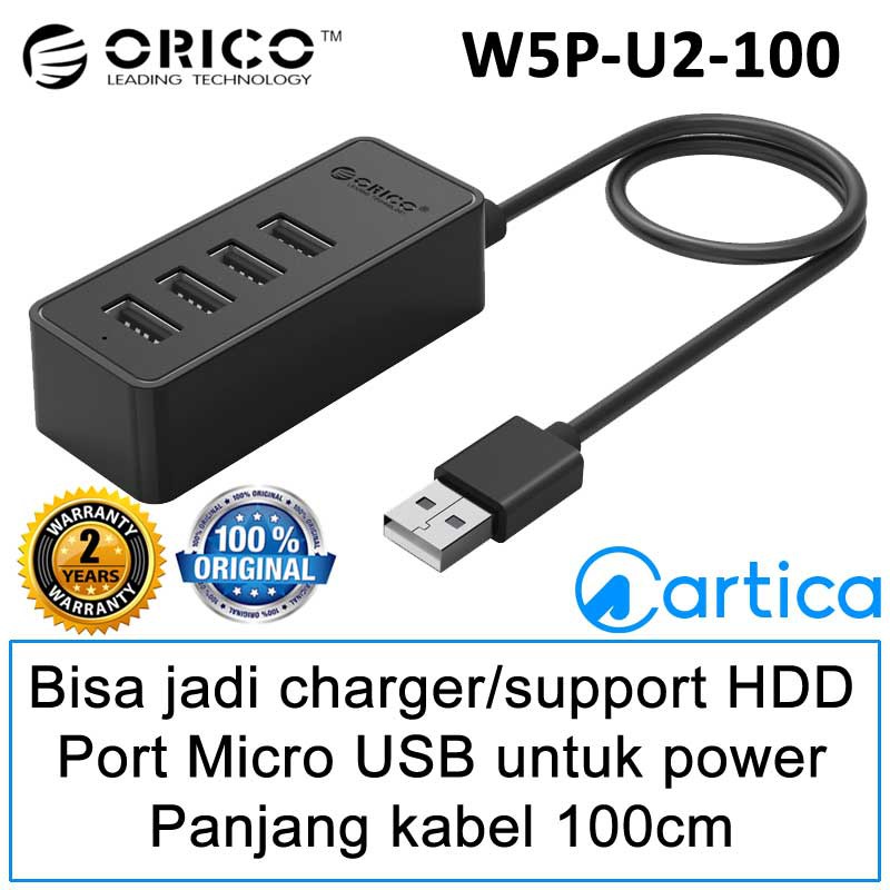 Orico W5P-U2-100 USB2.0 4 Port 1m Cable Desktop Hub