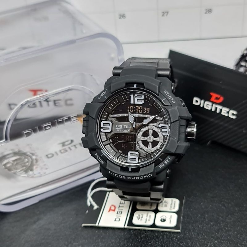 Jam Tangan Pria Fashion Analog Digital Digitec DA 2176 Rubber Original