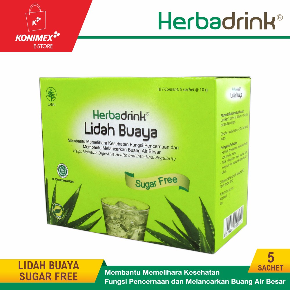 Herbadrink Lidah Buaya Sugar Free Serbuk Minuman Lancarkan Bab Shopee Indonesia