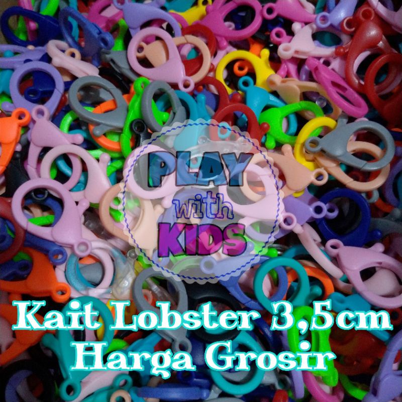 Kait Lobster Kokot Udang Plastik 3,5cm Harga Grosir Murah untuk 1 lusin 12 biji 6 pasang Warna Rando