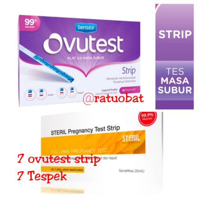 Ovutest Tes Masa Subur kesuburan dan Tespek Steril @7pcs