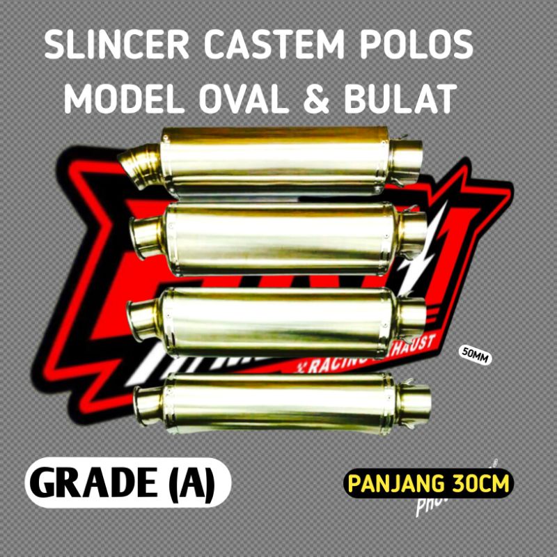 Slincer Knalpot Racing BULAT DAN OVAL KASTEM POLOS ORIGINAL BRM model knalpot dpj dsm jrm wrx cld do