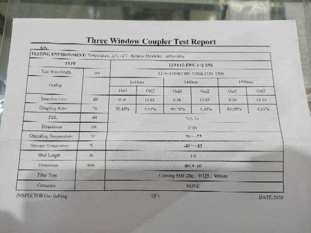 Spliter ratio 5:95 Three window/FBT spliter ratio /clouper ratio UPC