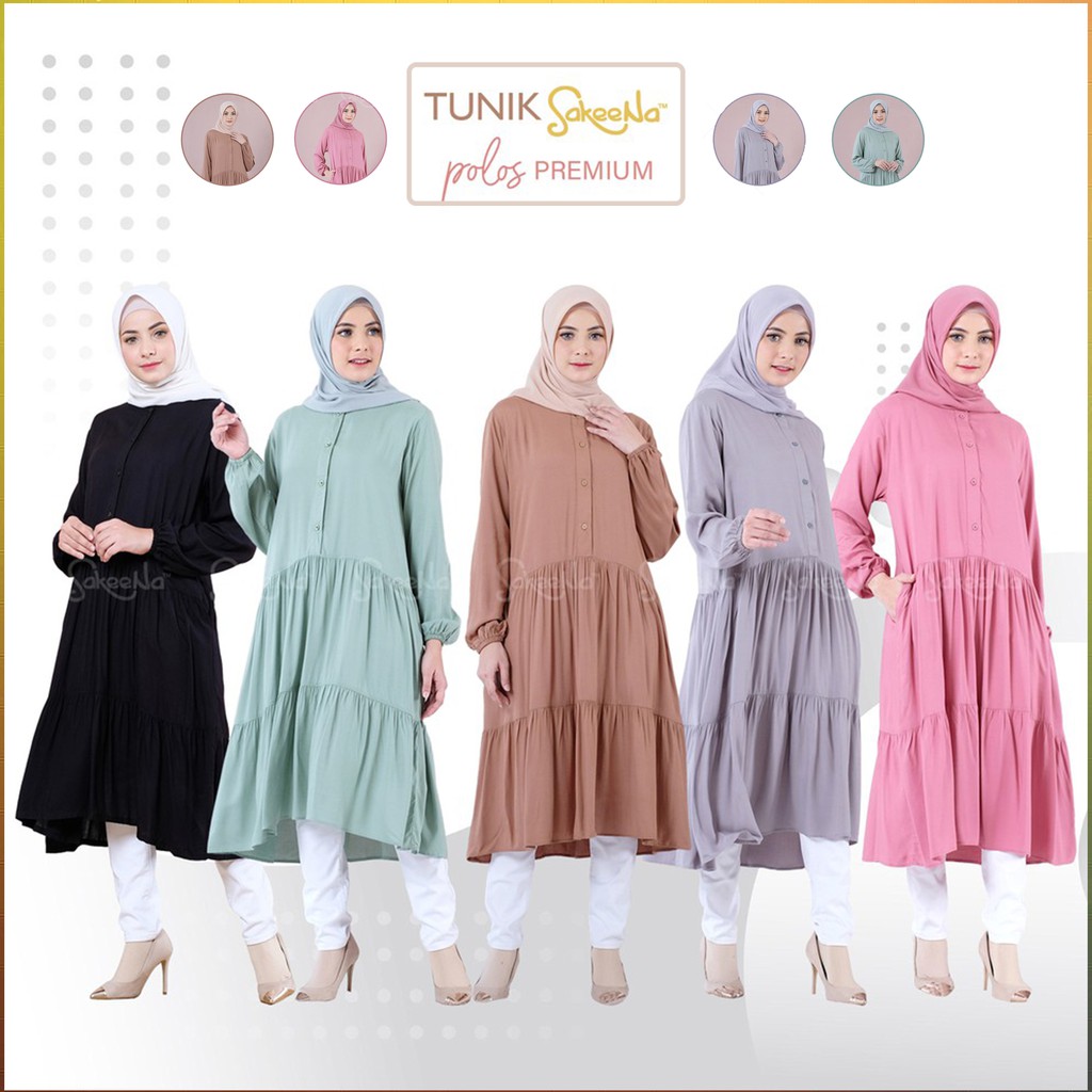 Tunik Wanita Polos Katun Rayon Atasan Remaja Dewasa Jumbo Terbaru Kekinian