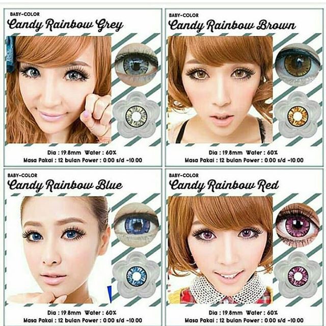 ORIGINAL Baby Color Candy Rainbow Brown Blue Grey Red Burgundy Softlens soflens softlenses