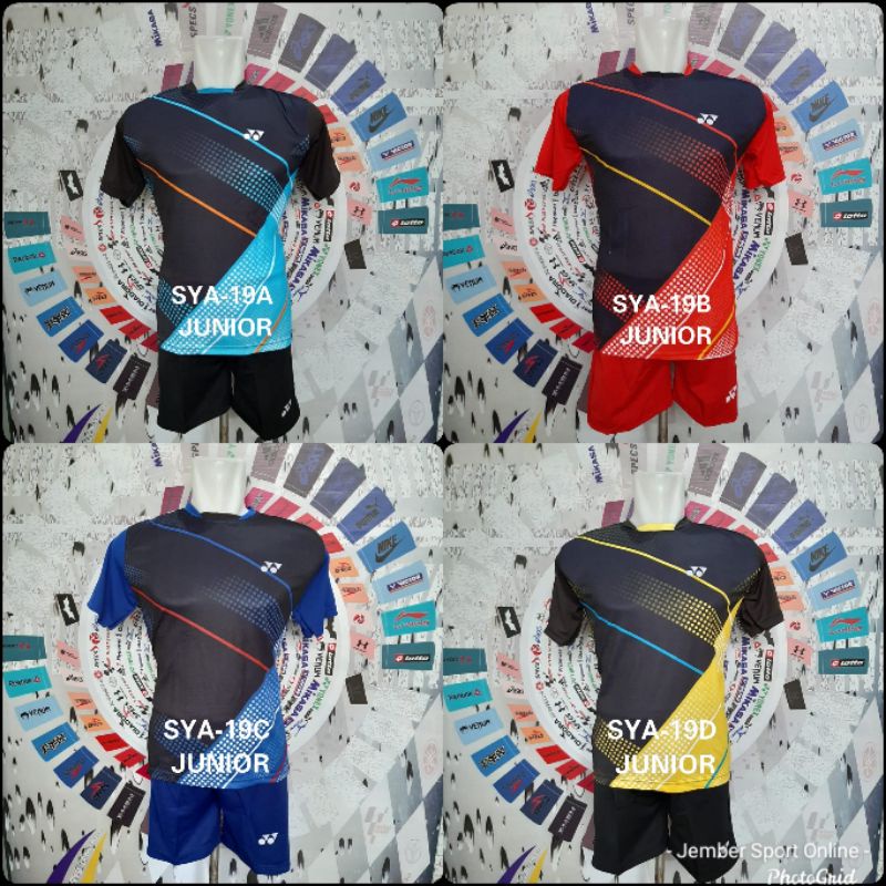 Setelan anak badminton baju celana bulutangkis anak kelas 5sd 3smp kostum junior kaos badminton junior pakaian olahraga anak setelan bulutangkis anak setelan voli anak short pants jersey olahraga pakaian anak laki M L XL jersey badminton kids wear