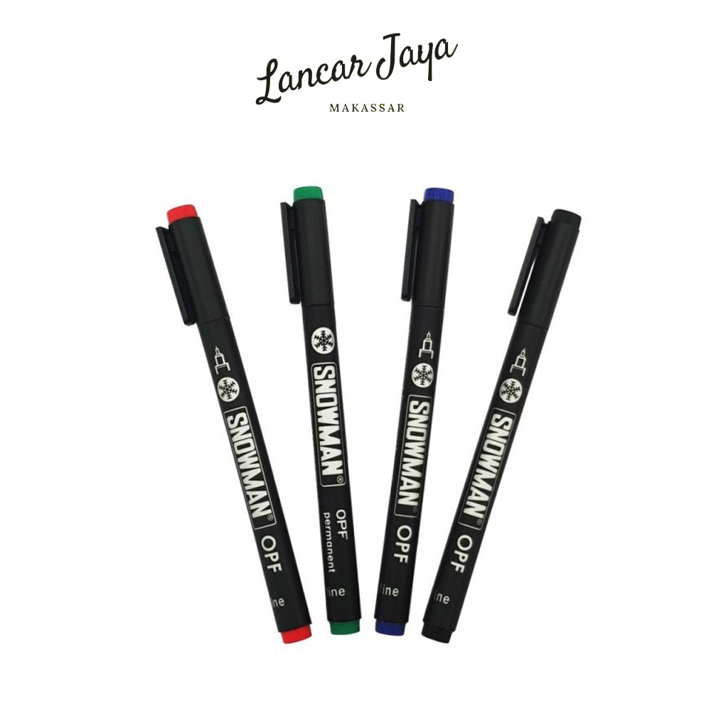 

Spidol Marker Pen Permanen OHP Snowman OPF ( Hitam Merah Biru Hijau )