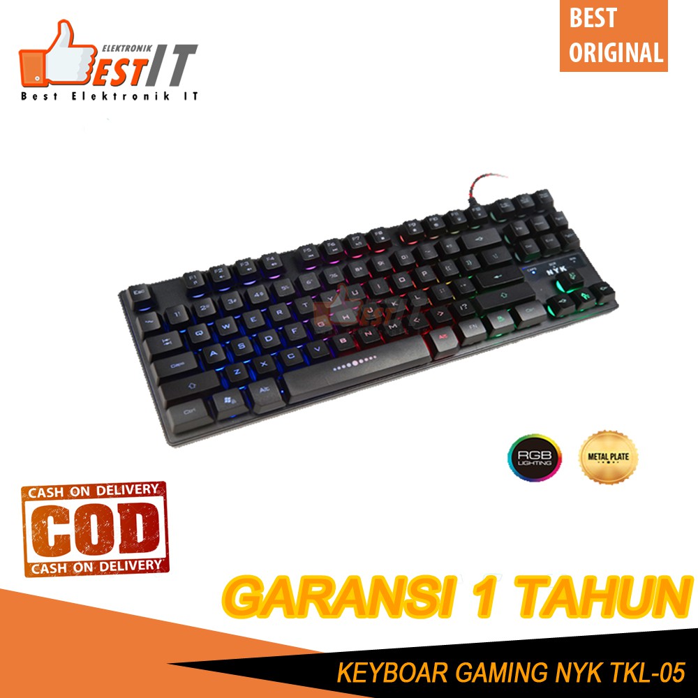 Keyboard Gaming Murah NYK TKL-05 RAPTOR PLAT BESI