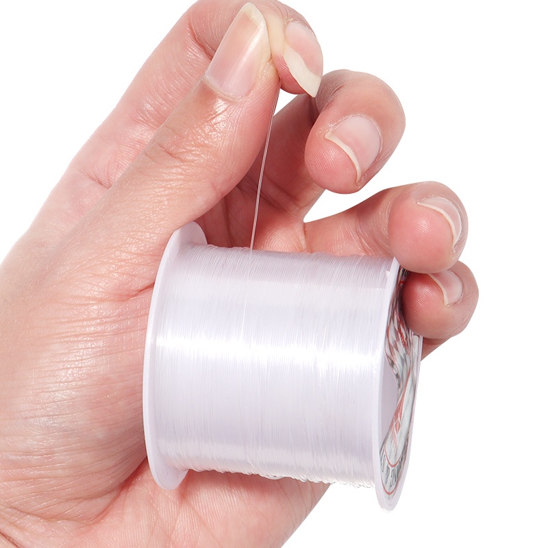1 Rol Tali Pancing Transparan 0.2-0.8mm Bahan Nilon Untuk Membuat Perhiasan