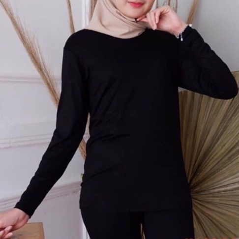 Baju Manset Kaos Wanita - Inner Kaos Manset Lengan Panjang - Manset Hijab Lengan Panjang