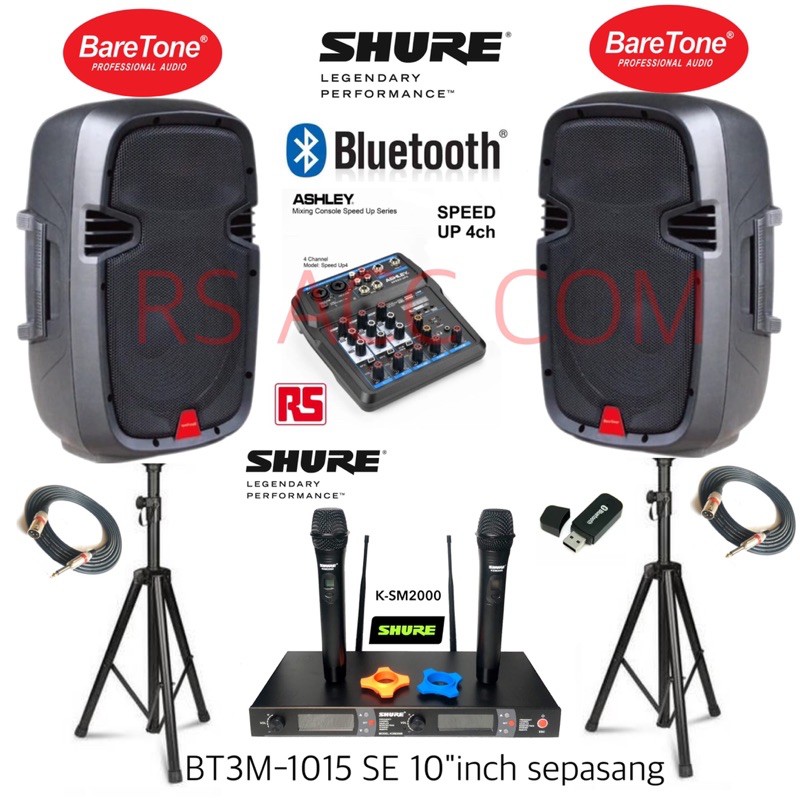 Paket SoundSystem Karaoke Baretone BT-3M1015SE - 10 inch Original voice ksm2000