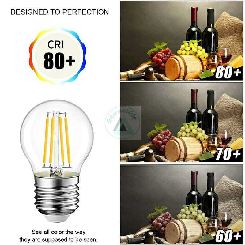 Bohlam Lampu LED Kuning Filamen Cafe G45 /C35 /ST64  4 Watt
