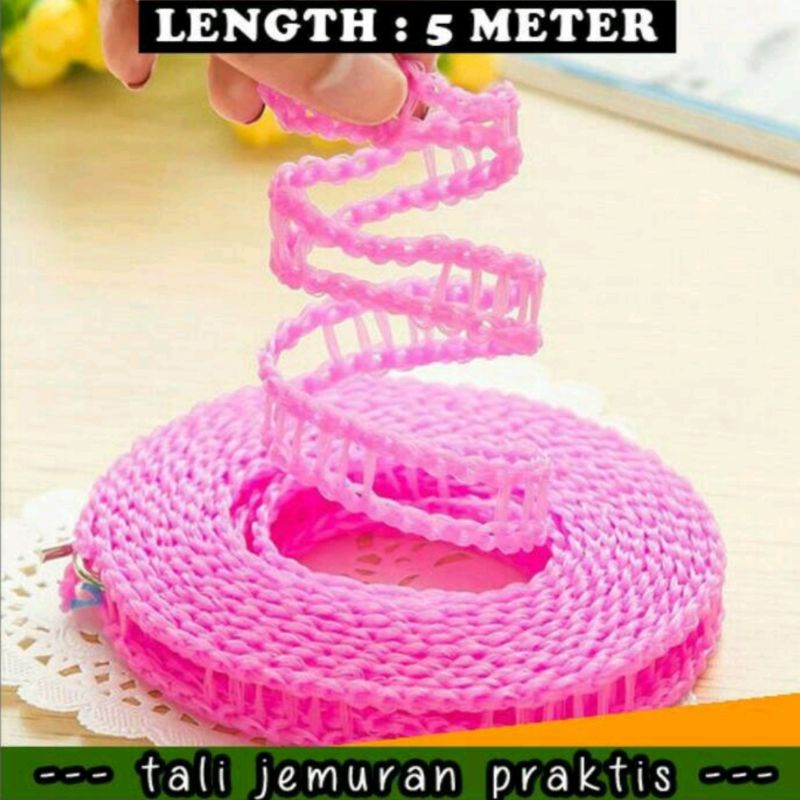 Tali Jemuran 5 Meter / Tali Jemur Baju Praktis