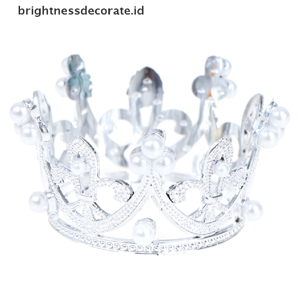 1pc Mahkota Tiara Mini Dengan Hiasan Kristal &amp; Mutiara