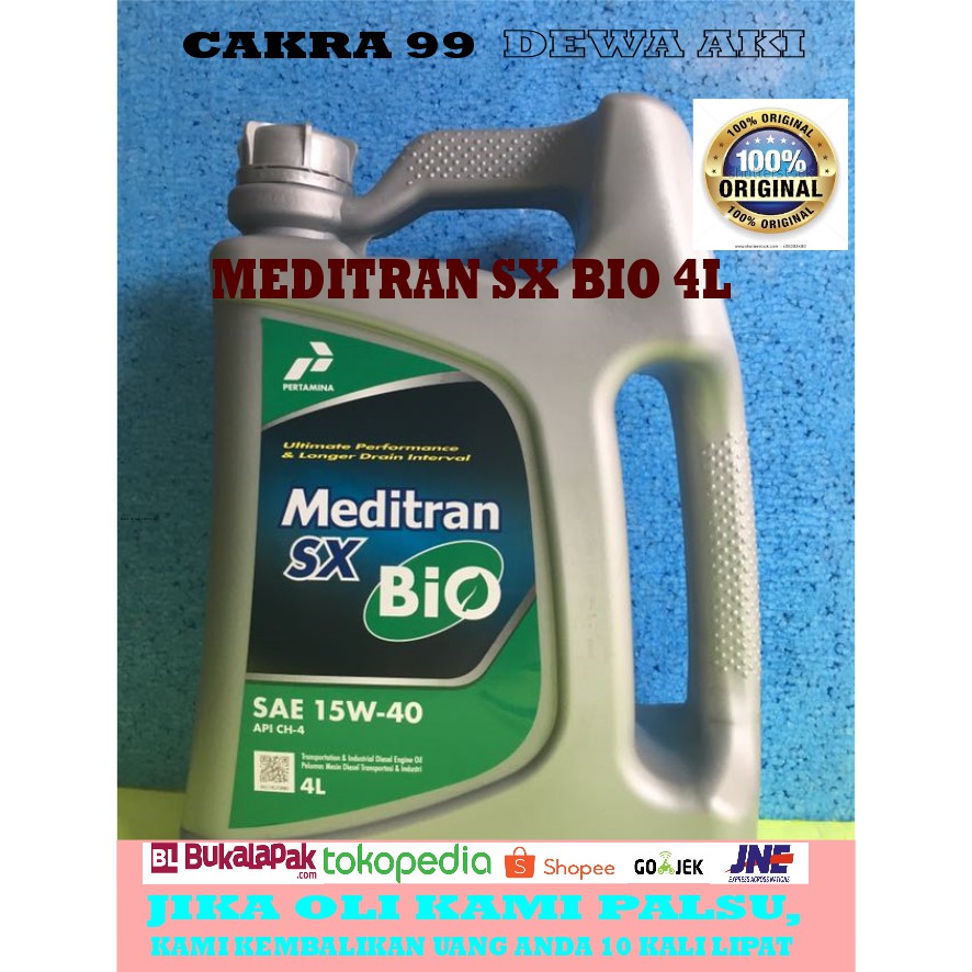OLI PERTAMINA MEDITRAN SX BIO 15W40 KEMASAN galon 4 Liter