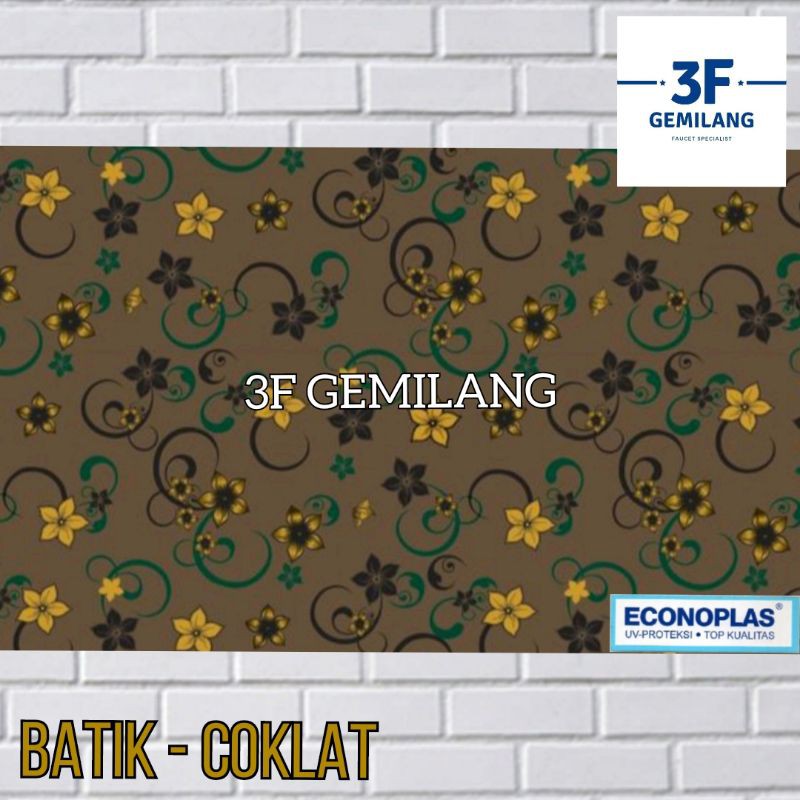 Fiber Plastik Penutup Pagar ECONOPLAS 50 Motif Batik Bunga Pasir Meteran