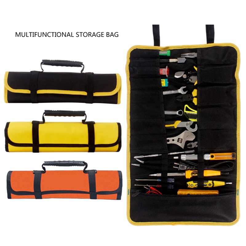 Gro Multi Pockets Tool Tote Bag Alat Tukang Listrik Roll Organizer Tas Lipat Tahan Lama