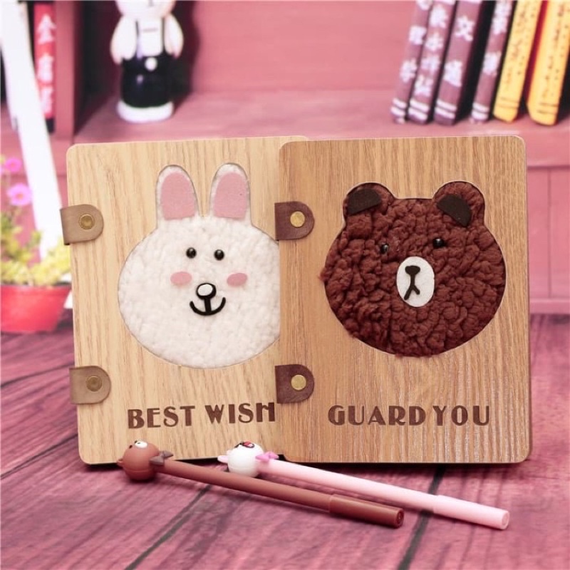 Notebook Bear kelinci buku tulis agenda diary fur bulu NB07