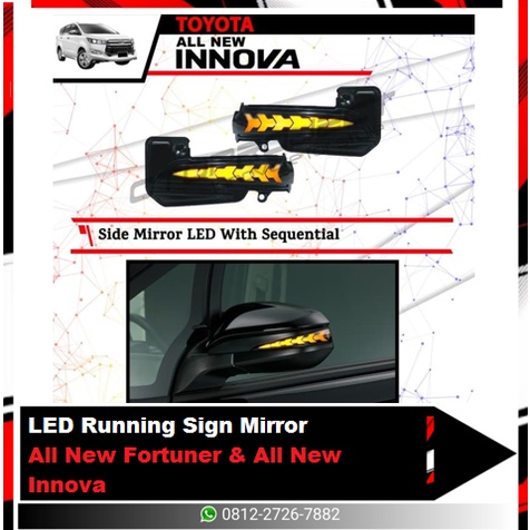 LED Running Sign Mirror All New Fortuner &amp; All New Innova