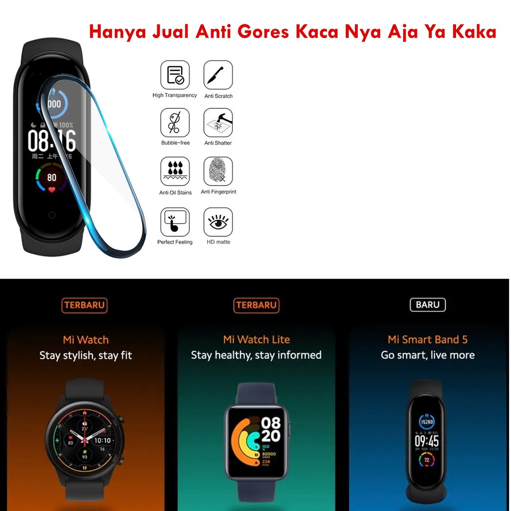 Anti Gores Kaca Xiaomi Mi Watch Lite - Xiaomi Mi Watch - Mi band 5 ( Band 5 )Xiaomi Mi Watch Revolve