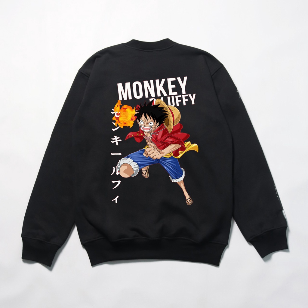 Crewneck anime one piece monkey - Crewneck animasi one piece - Sweater animasi one piece
