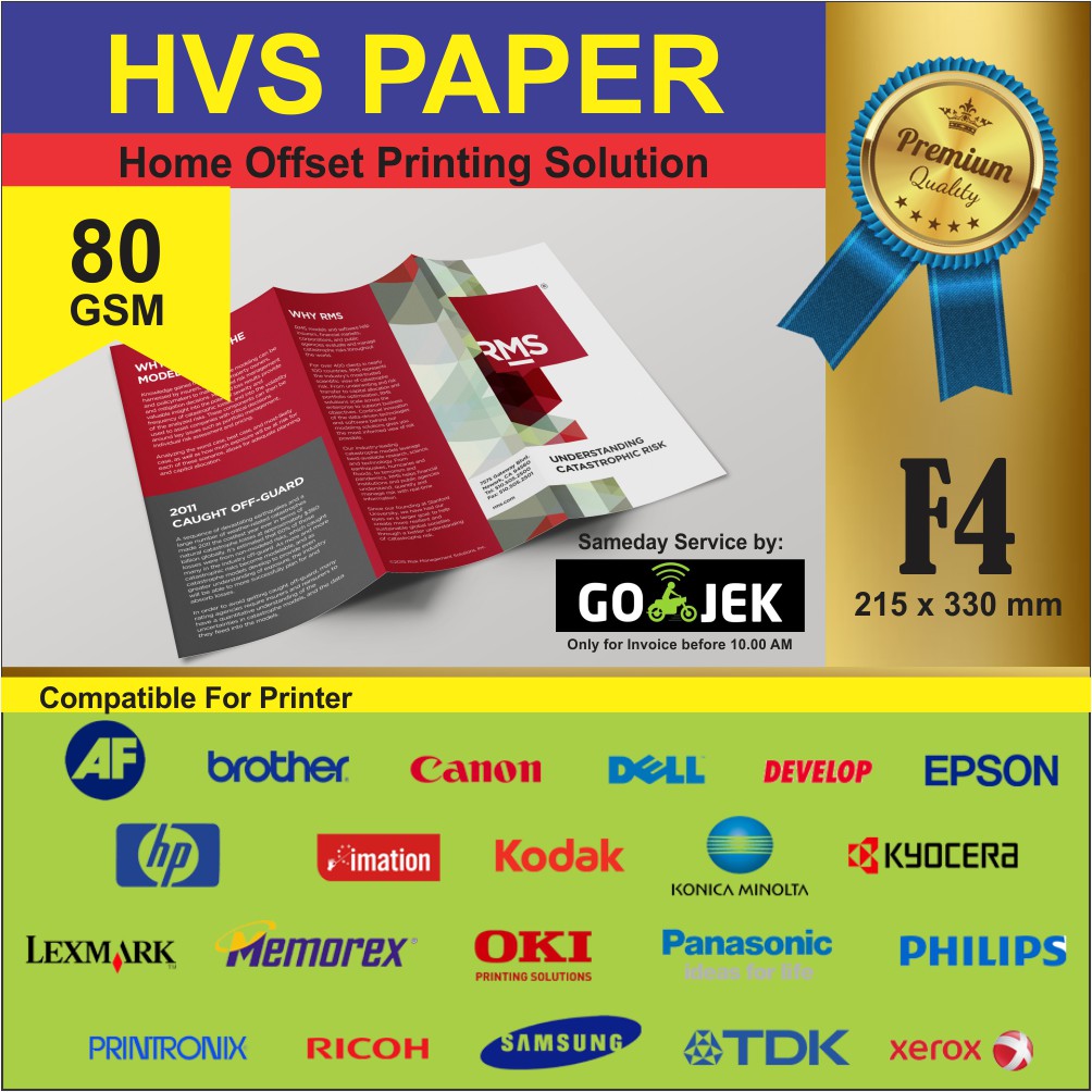 

Kertas Print / Fotocopy - HVS 80 Gram Ukuran F4