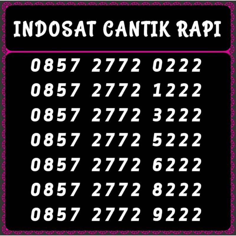 NOMOR CANTIK INDOSAT