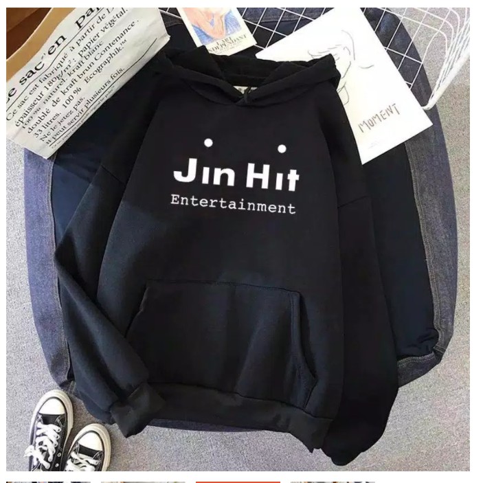 HOODIE UNISEX JIN HIT ENTERTAIMENT - FLEECE TEBAL PREMIUM TERBARU,