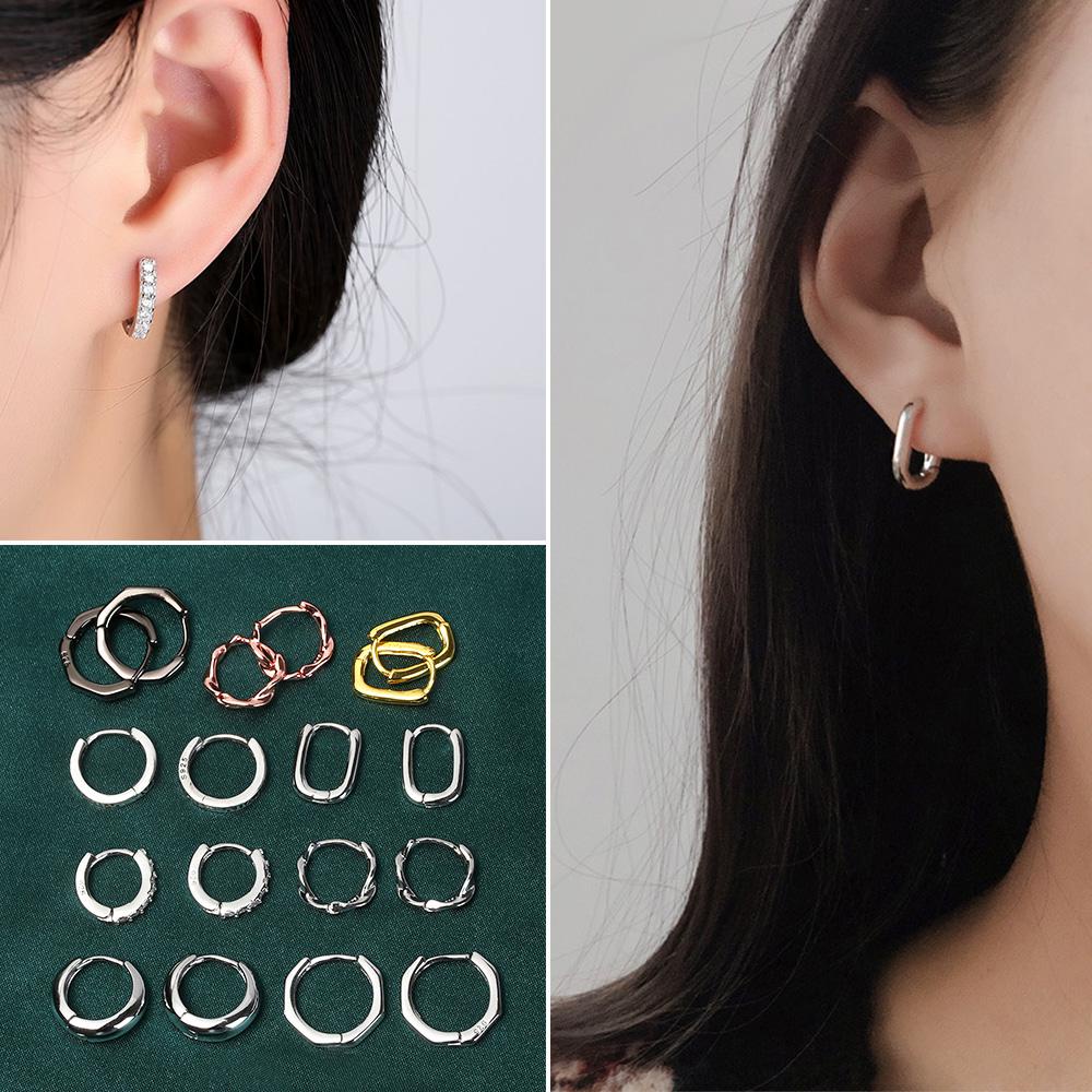 Preva Anting Hoop Earrings Gaya Perancis Pesta Fashion Hadiah Perhiasan Geometris