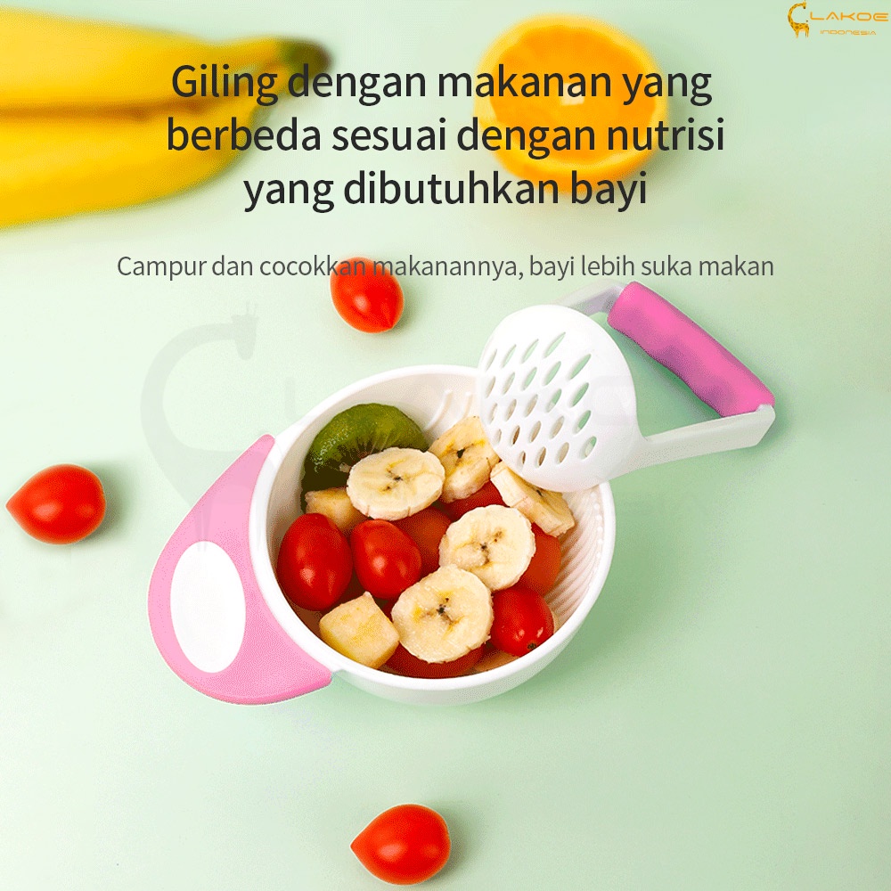 Lakoe Baby Food Maker Set Alat Pembuat Makanan Bayi Anak Grinding Bowl BPA Free