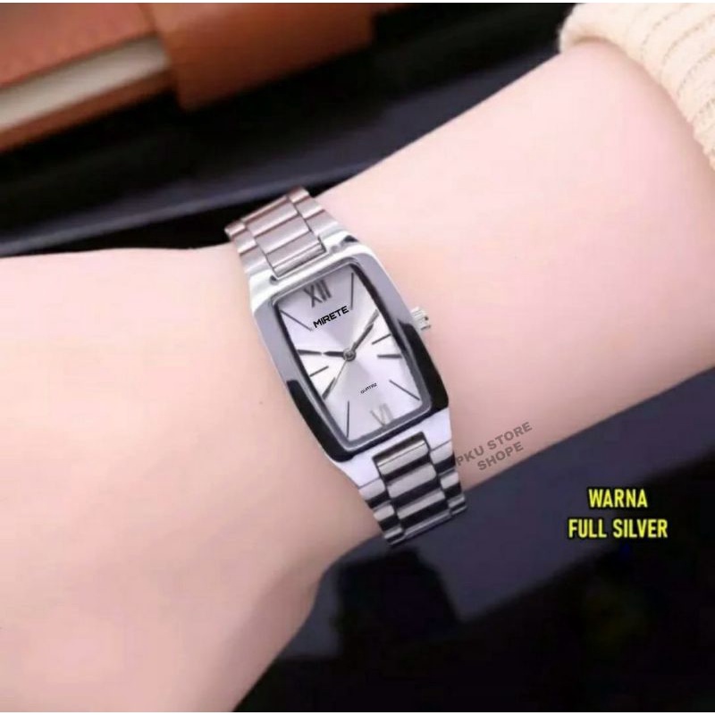 Jam Tangan Wanita Mirete Original Anti Air M_7599 elegan Mewah Import GS jam Jam Tangan Cewek/Wanita Kasual Rantai BAJA Mini Jam Wanita Kasual Sporty Olahraga Fs/GS Hitam Strap Rantai Anti Air